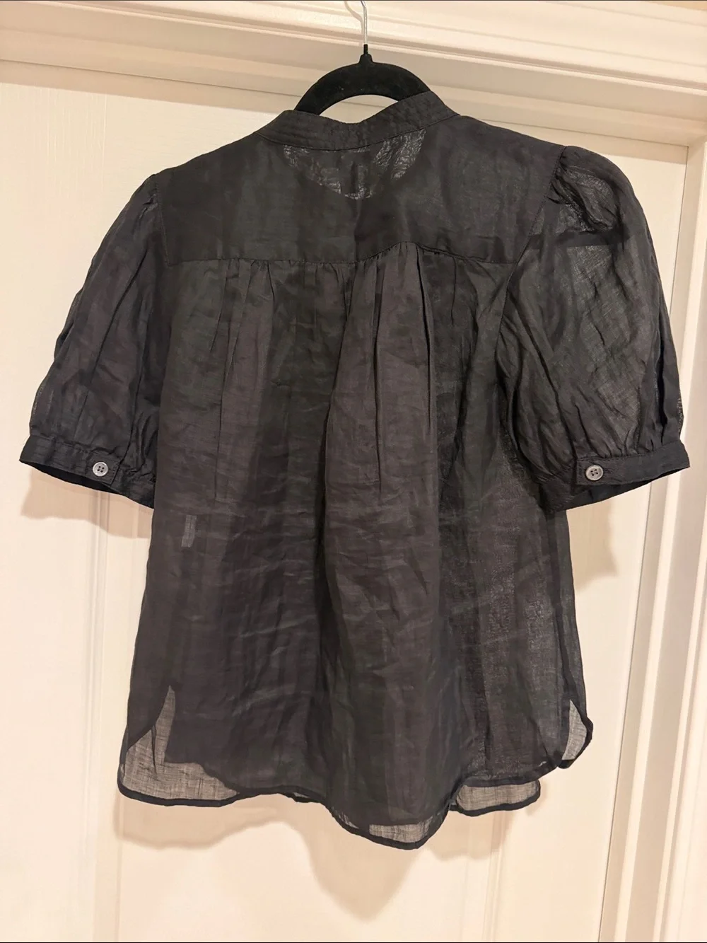 Banana Republic Black Puff Sleeve Top Size XS